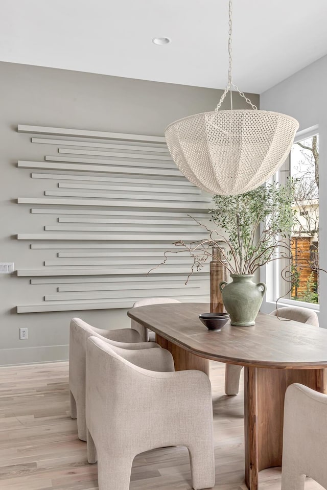 2801A W Kirkwood Ave, Nashville, TN 37204 - dining space with wood finished floors, a chandelier, recessed lighting, and baseboards