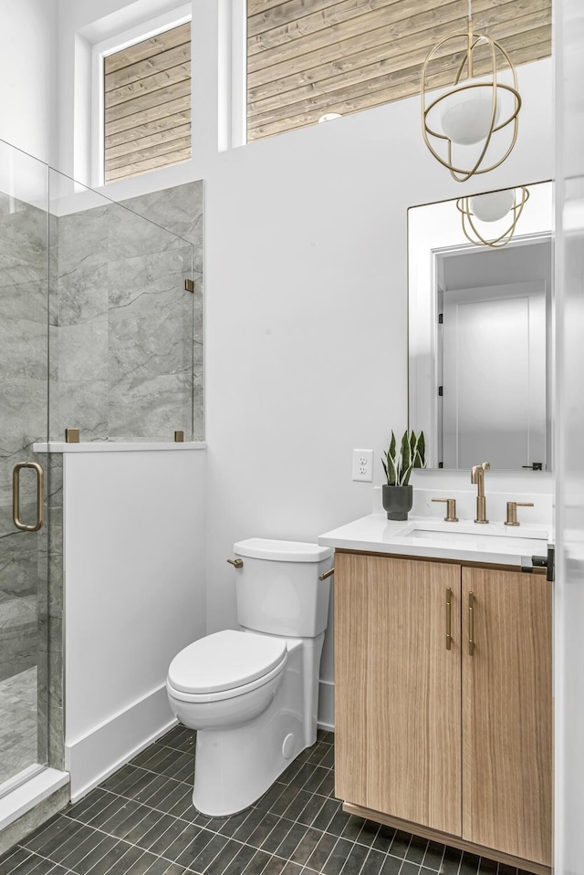 2801A W Kirkwood Ave, Nashville, TN 37204 - full bath featuring vanity, toilet, a shower stall, and tile patterned floors