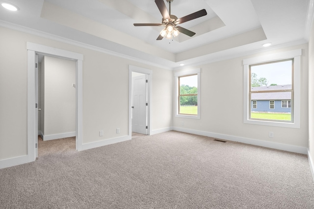 1928 Flats Rd, Cunningham, TN 37052 - unfurnished bedroom featuring a raised ceiling, recessed lighting, light carpet, a walk in closet, and baseboards
