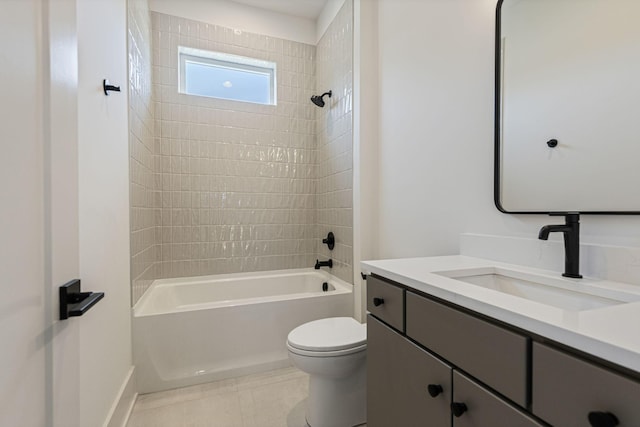2801B W Kirkwood Ave, Nashville, TN 37204 - full bathroom with vanity, toilet, shower / washtub combination, tile patterned floors, and baseboards