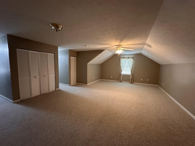 95 Dundee Cir, Mcminnville, TN 37110 - bonus room with light carpet, vaulted ceiling, baseboards, and a ceiling fan