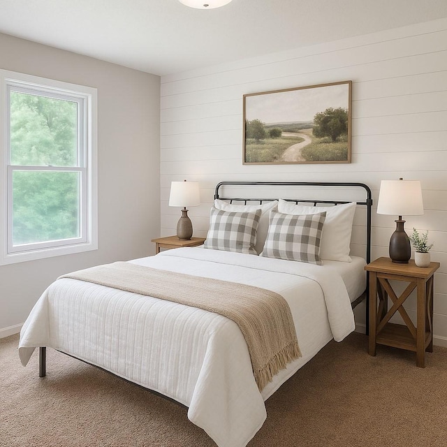 129 Peggy Ct, Goodlettsville, TN 37072 - bedroom featuring carpet, baseboards, and wooden walls