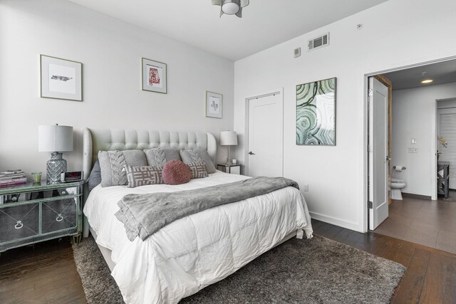 1212 Laurel St Unit 206, Nashville, TN 37203 - bedroom featuring hardwood / wood-style flooring, baseboards, and ensuite bathroom