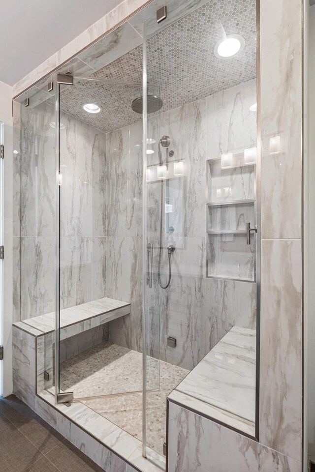 1212 Laurel St Unit 206, Nashville, TN 37203 - bathroom with a marble finish shower
