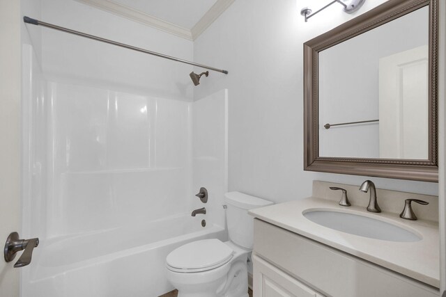 1010 16th Ave S Unit 301, Nashville, TN 37212 - bathroom featuring vanity, crown molding, shower / tub combination, and toilet