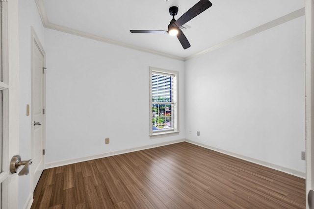 1010 16th Ave S Unit 301, Nashville, TN 37212 - spare room featuring wood finished floors, crown molding, baseboards, and a ceiling fan