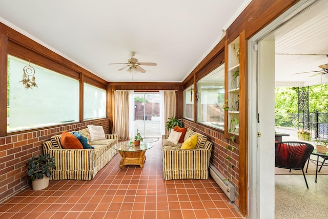 4600 Saunders Ave, Nashville, TN 37216 - sunroom / solarium with ceiling fan, baseboard heating, and outdoor lounge area
