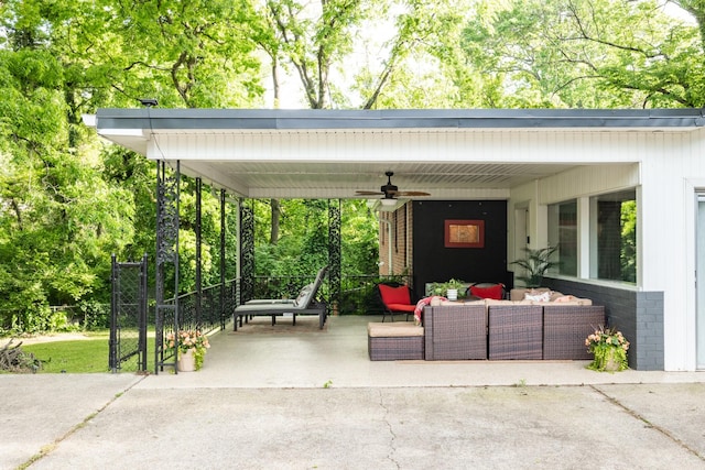 4600 Saunders Ave, Nashville, TN 37216 - view of patio with an outdoor hangout area and ceiling fan