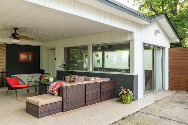 4600 Saunders Ave, Nashville, TN 37216 - view of patio featuring ceiling fan and outdoor lounge area