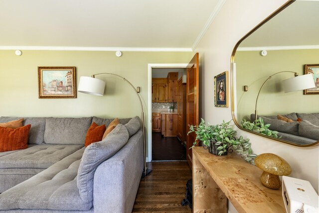 4600 Saunders Ave, Nashville, TN 37216 - living room with dark wood finished floors and ornamental molding