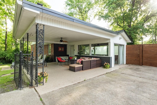 4600 Saunders Ave, Nashville, TN 37216 - view of patio / terrace featuring an outdoor hangout area and ceiling fan