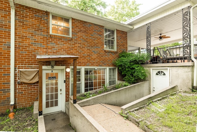4600 Saunders Ave, Nashville, TN 37216 - entrance to property with brick siding and ceiling fan