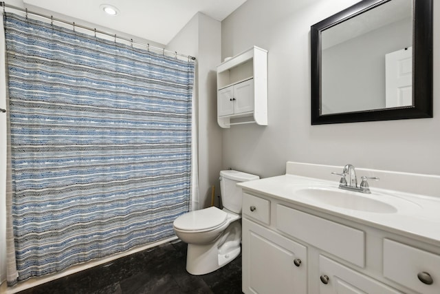 215 Azalea Dr, Oak Grove, KY 42262 - bathroom featuring toilet, vanity, and curtained shower