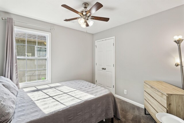 215 Azalea Dr, Oak Grove, KY 42262 - bedroom featuring carpet floors, baseboards, and ceiling fan