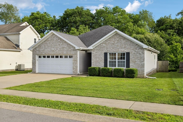 215 Azalea Dr, Oak Grove, KY 42262 - view of front facade featuring brick siding, cooling unit, an attached garage, and concrete driveway
