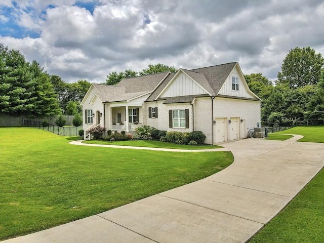 2914 Chasepointe Pl, Columbia, TN 38401 - view of front of property featuring driveway, board and batten siding, central AC, a shingled roof, and a garage