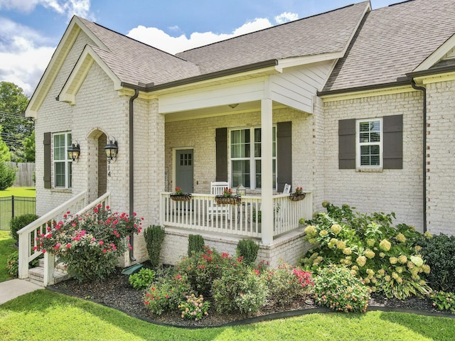2914 Chasepointe Pl, Columbia, TN 38401 - french country style house featuring brick siding, covered porch, and roof with shingles