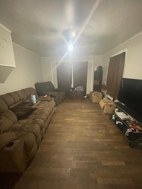 103 E High St, Ethridge, TN 38456 - living area with crown molding and wood finished floors