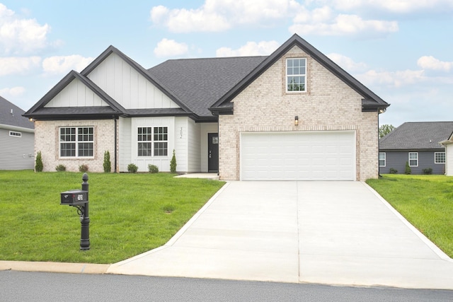 302 Fieldstone Ln, Springfield, TN 37172 - view of front of house featuring board and batten siding, brick siding, driveway, and a front yard