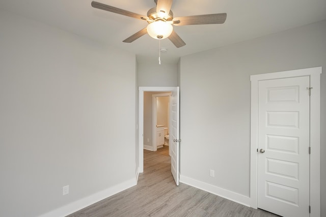 302 Fieldstone Ln, Springfield, TN 37172 - unfurnished bedroom with light wood-style floors, baseboards, and ceiling fan