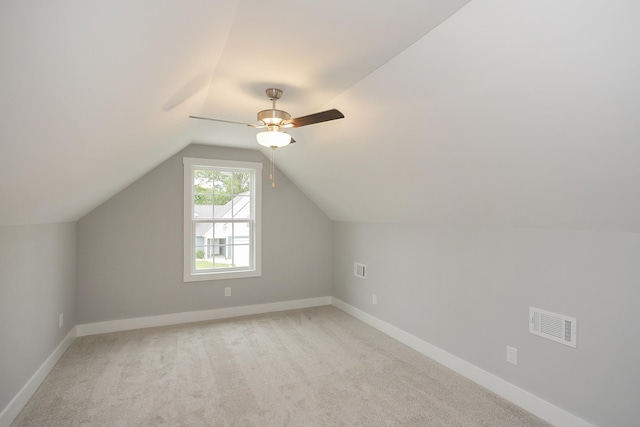 302 Fieldstone Ln, Springfield, TN 37172 - bonus room featuring light colored carpet, lofted ceiling, baseboards, and a ceiling fan