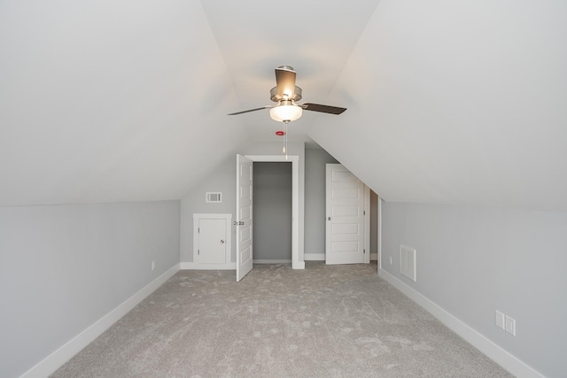 340 Fieldstone Ln, Springfield, TN 37172 - additional living space featuring a ceiling fan, carpet flooring, lofted ceiling, and baseboards