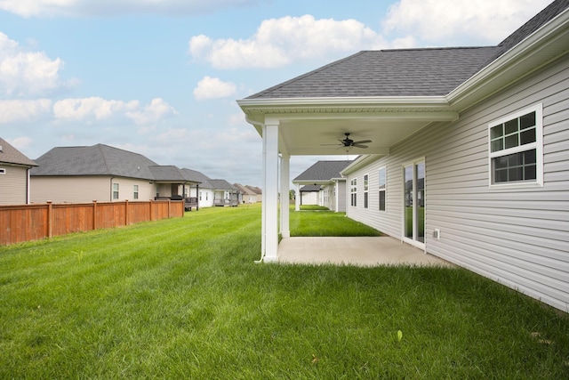 340 Fieldstone Ln, Springfield, TN 37172 - view of yard featuring a ceiling fan, a patio area, and a residential view