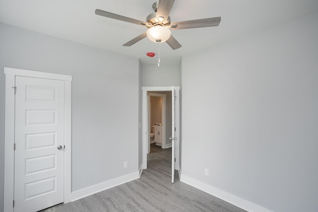 340 Fieldstone Ln, Springfield, TN 37172 - unfurnished bedroom with light wood finished floors, baseboards, and a ceiling fan