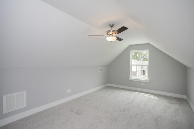 340 Fieldstone Ln, Springfield, TN 37172 - additional living space featuring vaulted ceiling, carpet, ceiling fan, and baseboards