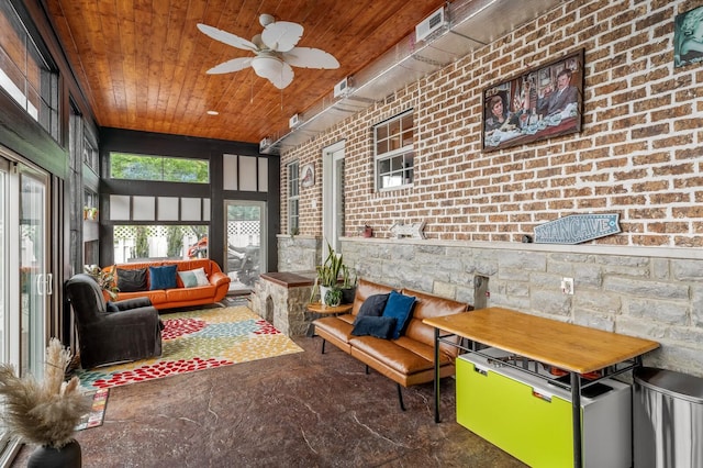 304 Hank Aaron Cv, La Vergne, TN 37086 - sunroom / solarium with an outdoor living space and a ceiling fan