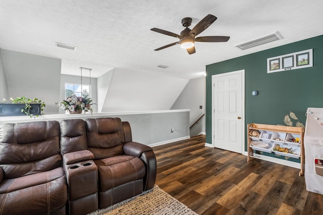 304 Hank Aaron Cv, La Vergne, TN 37086 - living room with ceiling fan, wood finished floors, baseboards, and a textured ceiling