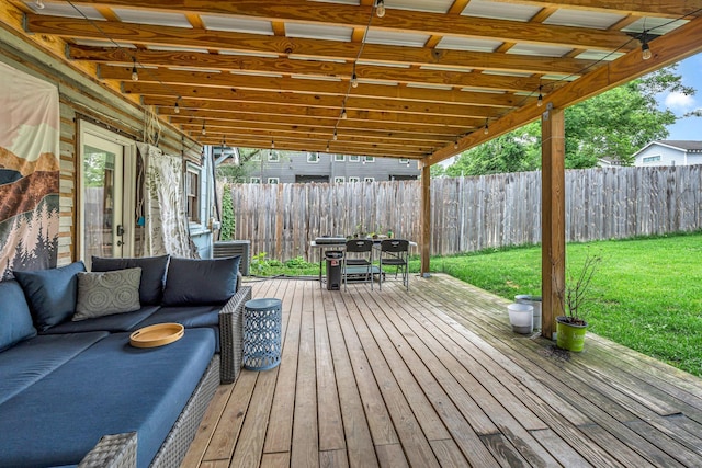 1049 E Trinity Ln, Nashville, TN 37216 - wooden terrace with an outdoor living space and outdoor dining area