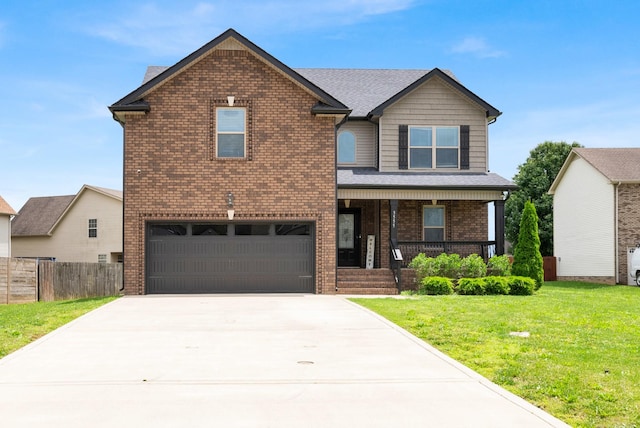 3555 Neena Ct, Clarksville, TN 37042 - view of front of property featuring a porch, an attached garage, concrete driveway, and brick siding