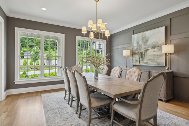 8118 Heirloom Blvd, College Grove, TN 37046 - dining room featuring a chandelier, crown molding, wood finished floors, baseboards, and recessed lighting