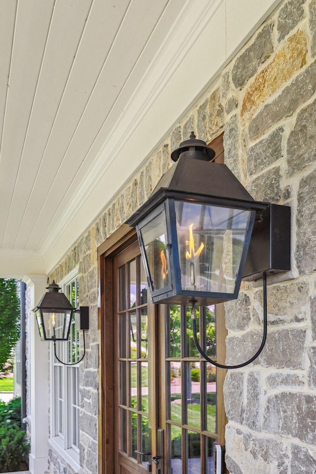 8118 Heirloom Blvd, College Grove, TN 37046 - detailed view of stone siding and french doors