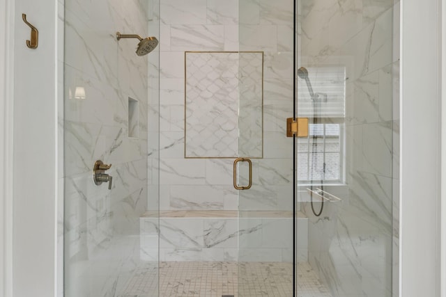 8118 Heirloom Blvd, College Grove, TN 37046 - full bathroom featuring a marble finish shower
