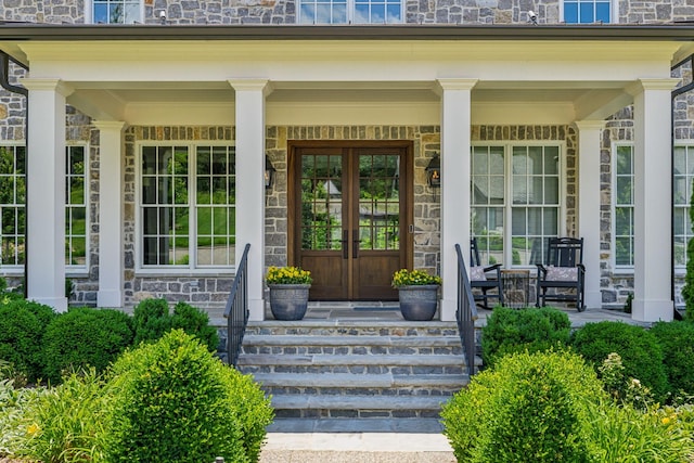 8118 Heirloom Blvd, College Grove, TN 37046 - view of exterior entry featuring covered porch and stone siding