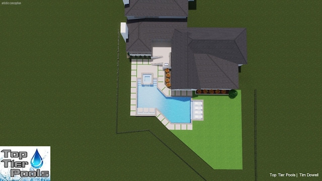 8118 Heirloom Blvd, College Grove, TN 37046 - aerial view of a pool area