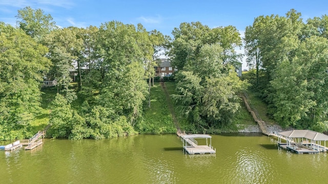 208 Loop Dr, Winchester, TN 37398 - dock area featuring a water view and view of wooded area