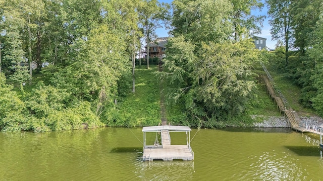 208 Loop Dr, Winchester, TN 37398 - dock featuring a water view and stairway