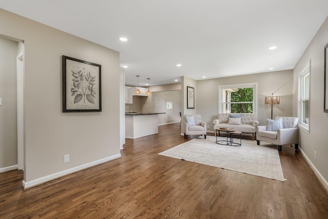 209 Franklin Park, Winchester, TN 37398 - living area with dark wood-style floors and recessed lighting