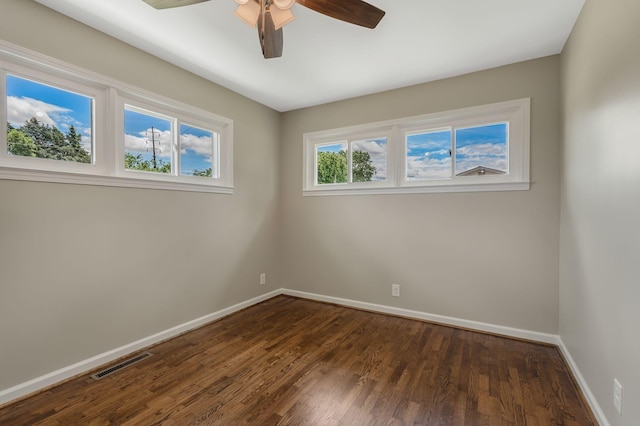 209 Franklin Park, Winchester, TN 37398 - spare room with dark wood-type flooring and ceiling fan