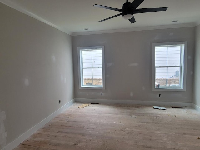 4810 Kintore, Nolensville, TN 37135 - spare room featuring crown molding, baseboards, wood finished floors, and ceiling fan