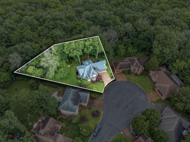 317 Ketch Cv, Hermitage, TN 37076 - aerial overview of property's location featuring a heavily wooded area and property boundaries highlighted