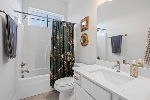 1308 Belgove Aly, Antioch, TN 37013 - full bathroom with toilet, shower / bath combo, vanity, and tile patterned flooring