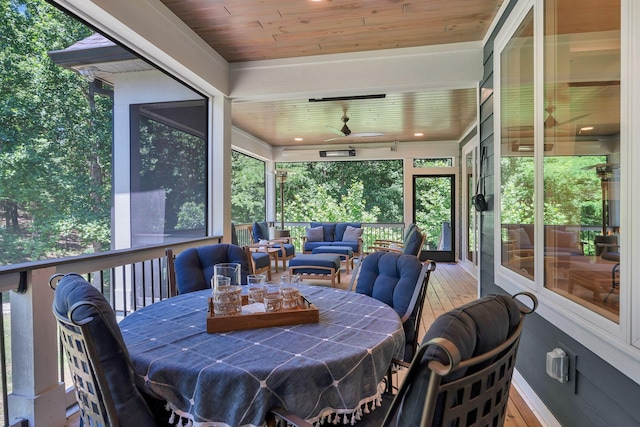 2670 Morgan Rd, Joelton, TN 37080 - sunroom featuring ceiling fan, outdoor dining space, and outdoor lounge area