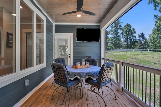 2670 Morgan Rd, Joelton, TN 37080 - sunroom with a ceiling fan, healthy amount of natural light, and outdoor dining space