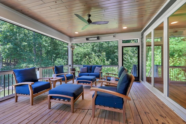 2670 Morgan Rd, Joelton, TN 37080 - wooden deck with an outdoor living space and ceiling fan