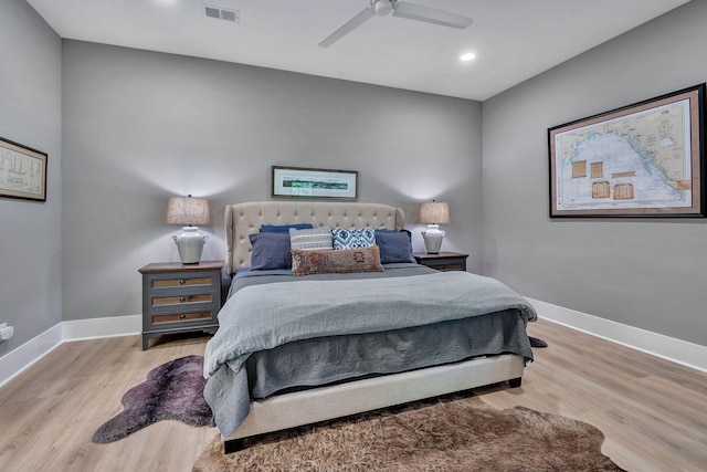 2670 Morgan Rd, Joelton, TN 37080 - bedroom featuring wood finished floors, baseboards, recessed lighting, and a ceiling fan