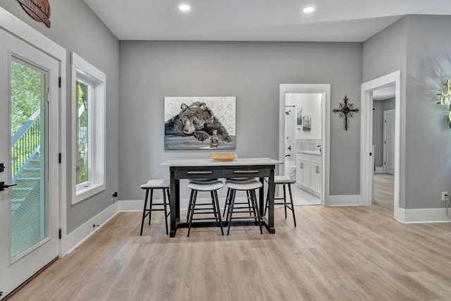 2670 Morgan Rd, Joelton, TN 37080 - dining room featuring light wood-style floors, baseboards, and recessed lighting